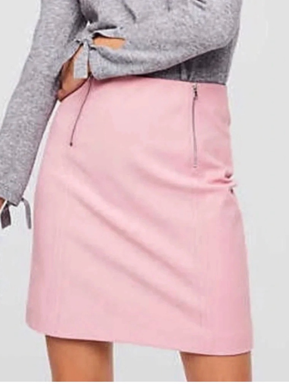 LOFT Pink Mini Skirt with Dual Zippers